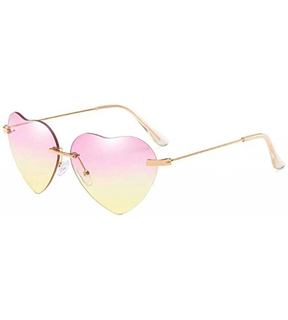 Oversized New Retro Love Ocean Piece Sunglasses Street Beat Peach Heart Shaped Colorful Sunglasses - I - CU18SNIH33T $19.60