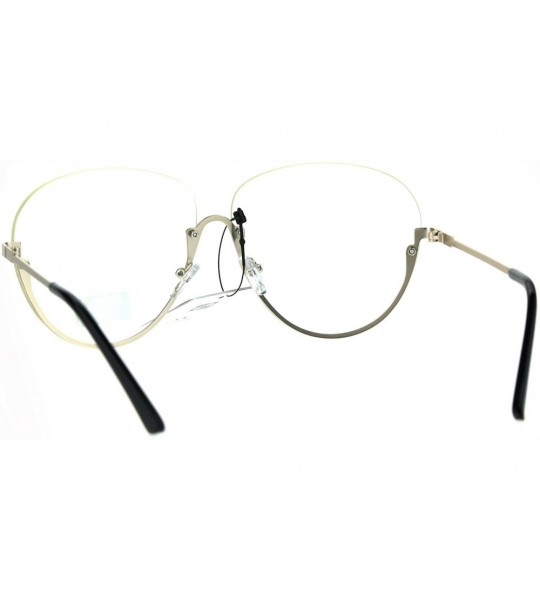 Butterfly Womens Oversize Granny Upside Down Half Rim Clear Lens Eye Glasses - Gold - CQ182KRK9OU $20.45