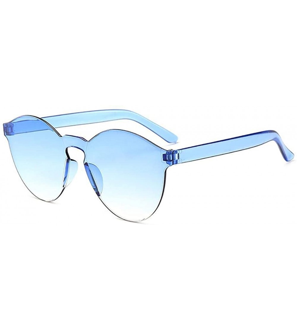 Round Unisex Fashion Candy Colors Round Outdoor Sunglasses Sunglasses - Blue - CR190L8G4RC $29.67