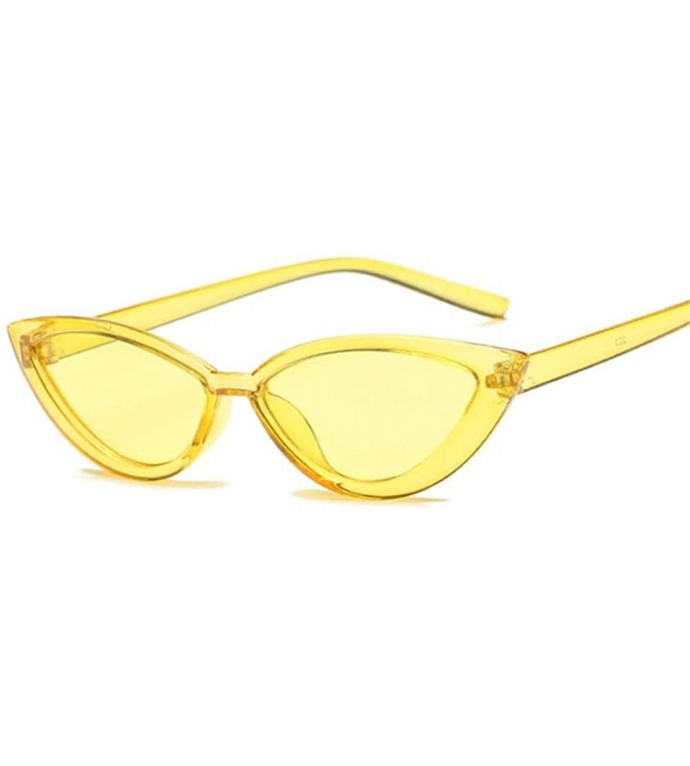Cat Eye Sunglasses Glasses Designer Fashion - Yellow - CB198UO3IAA $18.85