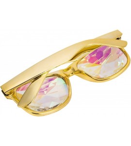 Goggle Rave Festival Kaleidoscope Glasses Rainbow Prism Sunglasses for Women Men - Yellow - C318SME4A28 $20.37