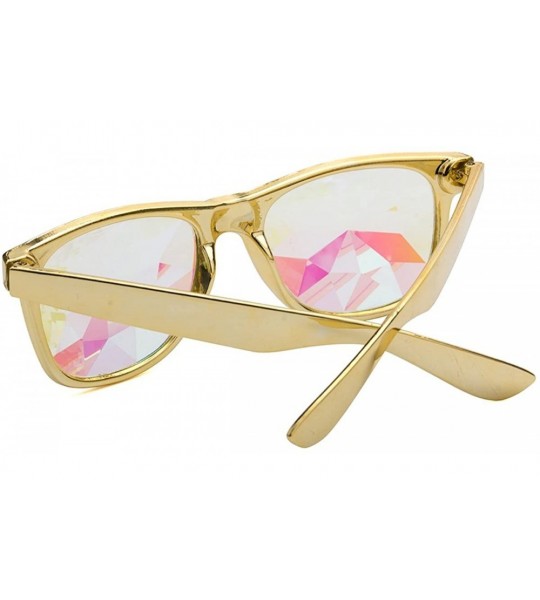 Goggle Rave Festival Kaleidoscope Glasses Rainbow Prism Sunglasses for Women Men - Yellow - C318SME4A28 $20.37