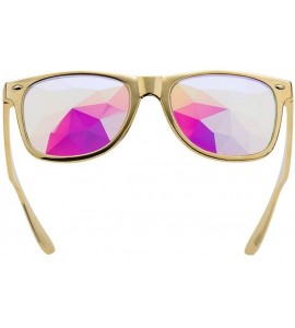 Goggle Rave Festival Kaleidoscope Glasses Rainbow Prism Sunglasses for Women Men - Yellow - C318SME4A28 $20.37