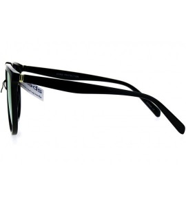 Oversized Oversize Thin Plastic Flat Top Mob Reflective Color Mirror Lens Sunglasses - Black Pink - C617AZA9OXT $20.36