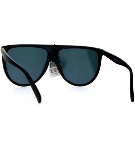 Oversized Oversize Thin Plastic Flat Top Mob Reflective Color Mirror Lens Sunglasses - Black Pink - C617AZA9OXT $20.36