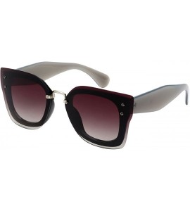 Square Oversized Square Frame Sunnies with Flat Lens 32173TT-FLOCR - Black - C612K7JZK4B $18.91