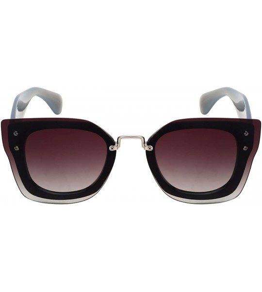 Square Oversized Square Frame Sunnies with Flat Lens 32173TT-FLOCR - Black - C612K7JZK4B $18.91