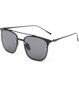 Rimless Metal Frame Colorful Tinted Lens Aviator Sunglasses1929 - Black - C018TZ9EZ86 $21.82