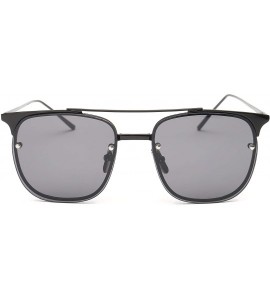 Rimless Metal Frame Colorful Tinted Lens Aviator Sunglasses1929 - Black - C018TZ9EZ86 $21.82