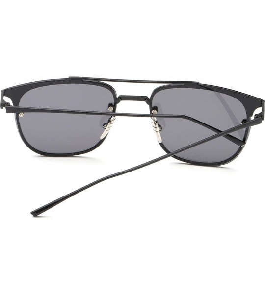 Rimless Metal Frame Colorful Tinted Lens Aviator Sunglasses1929 - Black - C018TZ9EZ86 $21.82