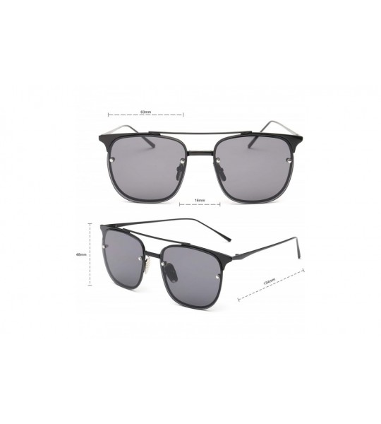 Rimless Metal Frame Colorful Tinted Lens Aviator Sunglasses1929 - Black - C018TZ9EZ86 $21.82