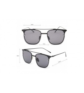 Rimless Metal Frame Colorful Tinted Lens Aviator Sunglasses1929 - Black - C018TZ9EZ86 $21.82