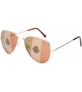 Aviator Kyra World Cup 2018 Mexico Flag Patriotic Olympic Soccer Aviator Style Sunglasses - Brown - CN11JJXVAGX $18.70