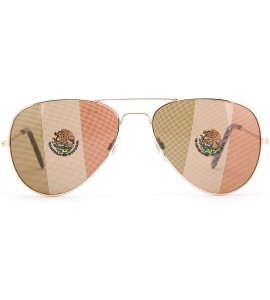 Aviator Kyra World Cup 2018 Mexico Flag Patriotic Olympic Soccer Aviator Style Sunglasses - Brown - CN11JJXVAGX $18.70