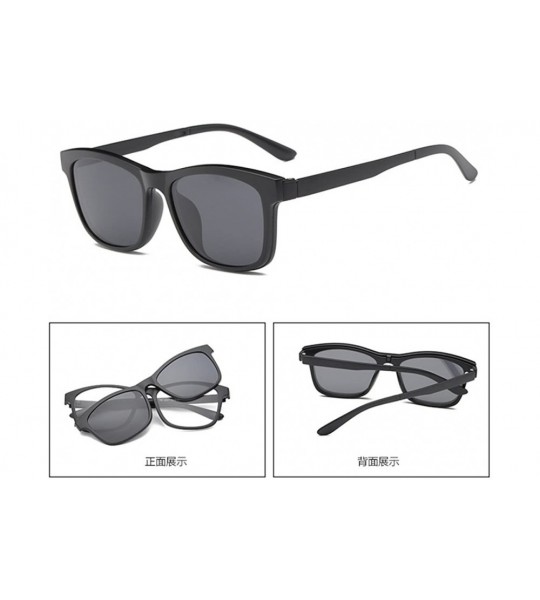 Rimless Magnetic Clip on Polarized Sunglasses Opical Glasses Frame Eyeglasses 2 In 1 - Matte Grey - CL187KDC4DZ $29.17