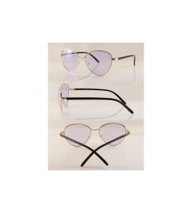 Cat Eye Twist Metal Color Tinted Smoke Lens Triangular Cat-eye Sunglasses A139 - Gold/ Purple Tinted - CM18C9EMHZH $22.57