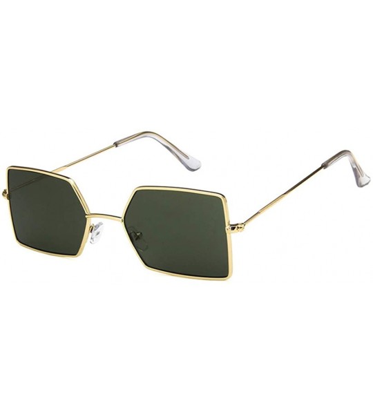 Rectangular Unisex Sunglasses Fashion Gold Red Drive Holiday Rectangle Non-Polarized UV400 - Gold Green - CD18RLDSYN2 $17.56