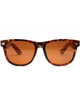 Semi-rimless Natural Wooden Sunglasses for Men or Women Polarized Wooden Shades in Wood Box - Brown - CD18DQYE9EL $45.08