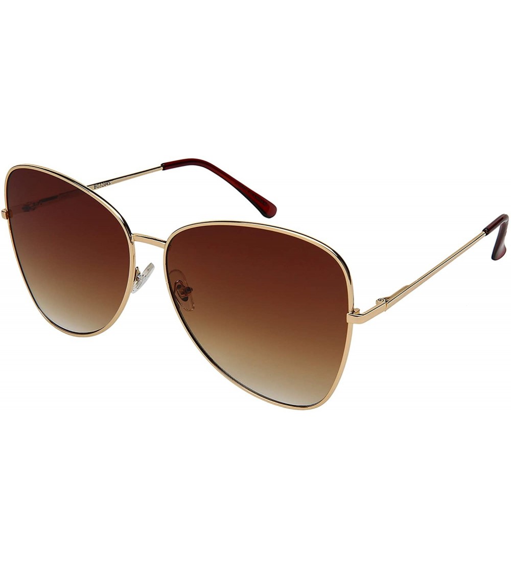Butterfly Fashion Oversized Butterfly Sunglasses Protection - Gold Frame/Brown Gradient Lens - C318XWGEHE5 $18.93