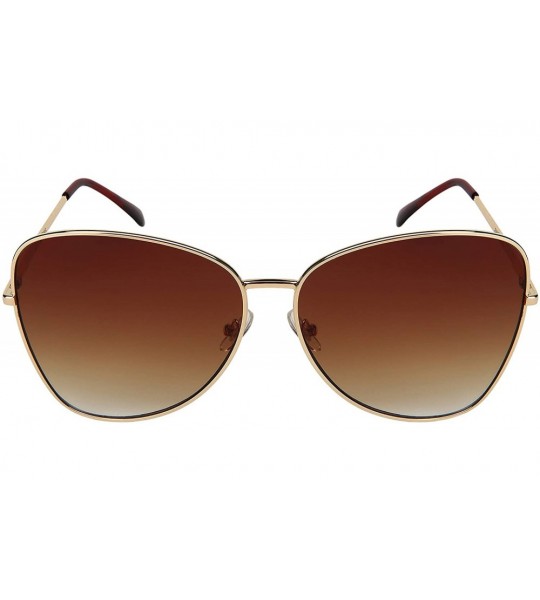 Butterfly Fashion Oversized Butterfly Sunglasses Protection - Gold Frame/Brown Gradient Lens - C318XWGEHE5 $18.93