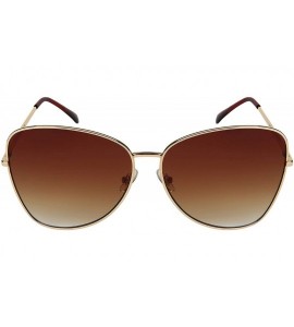 Butterfly Fashion Oversized Butterfly Sunglasses Protection - Gold Frame/Brown Gradient Lens - C318XWGEHE5 $18.93