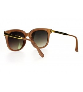 Oversized Womens Fashion Sunglasses Oversized Square Hipster Frame Mirror Lens - Tan (Peach Mirror) - C8188G25Q2H $20.12