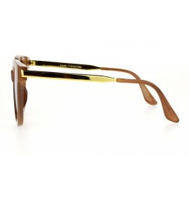 Oversized Womens Fashion Sunglasses Oversized Square Hipster Frame Mirror Lens - Tan (Peach Mirror) - C8188G25Q2H $20.12