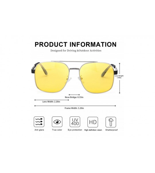 Sport Night-Driving Glasses Polarized Anti Glare Fog Rain HD Night-Vision Glasses - Yellow Tint Lens for Men & Women - CH18ZT...