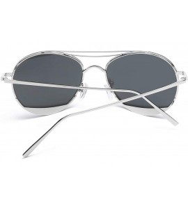 Oversized Colorful Tinted Lens Metal Frame Aviator Sunglasses Light Color Lens Glasses - CO18OYXY2NZ $18.89