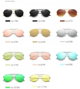 Oversized Colorful Tinted Lens Metal Frame Aviator Sunglasses Light Color Lens Glasses - CO18OYXY2NZ $18.89