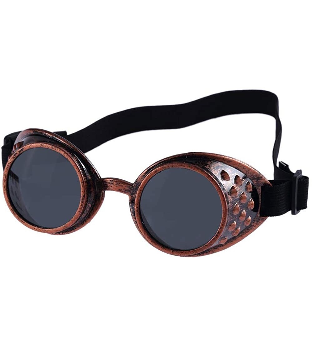 Goggle Sunglasses for Men Women Steampunk Goggles Glasses Retro Punk Hippie Sunglasses Vintage - Black - CD18QMWYLKG $15.50