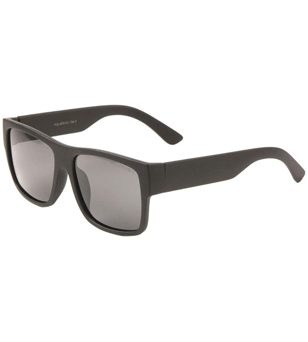 Square Polarized Classic Square Frame Sunglasses - Black Matte - CT190UWRYHS $34.77