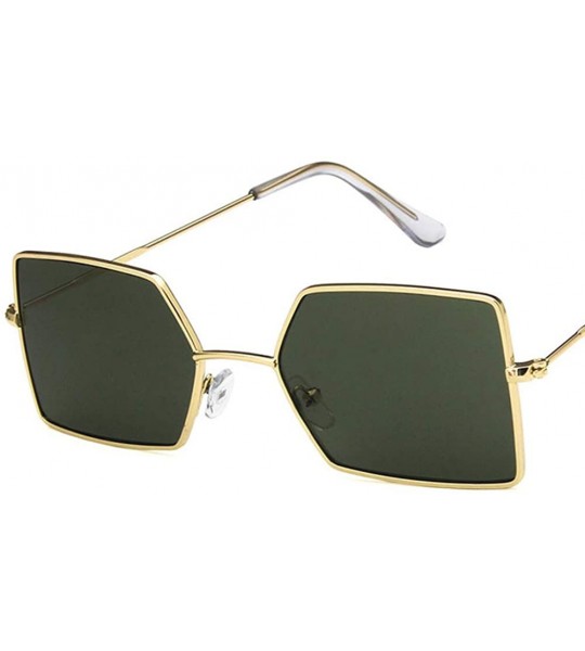 Rectangular Unisex Sunglasses Fashion Gold Red Drive Holiday Rectangle Non-Polarized UV400 - Gold Green - CD18RLDSYN2 $17.56