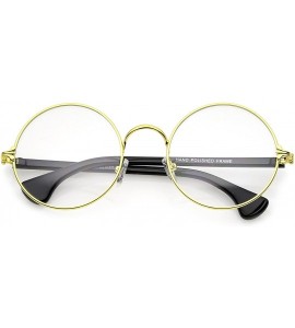 Round Classic Slim Metal Frame Clear Lens Round Eyeglasses 53mm - Gold-black / Clear - C312O0NIV5A $19.81