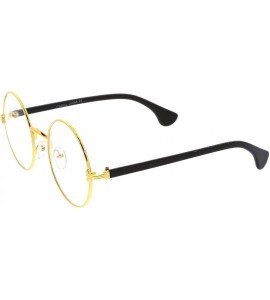 Round Classic Slim Metal Frame Clear Lens Round Eyeglasses 53mm - Gold-black / Clear - C312O0NIV5A $19.81