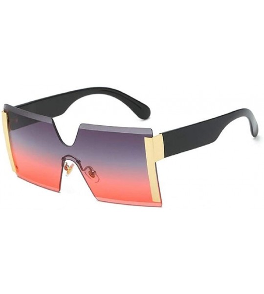 Square Women Fashion Square Semi Rimless Oversized Sunglasses - H - CH18RHK7CEU $19.39