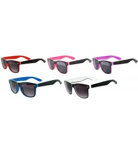 Rectangular New Retro Vintage Wayfarer Two - Tone Sunglasses Smoke Lens - \Five-colors - C7121I4ZAQV $25.92