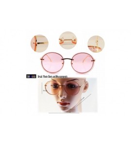 Rimless Women's Rimless Metal Tinted Flat Lens Round Sunglasses A168 - Gold/ Black - CG18D5K6DUG $23.23