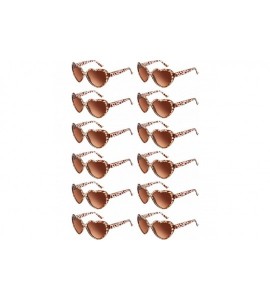 Rimless 12 Pieces Neon Colors Heart Shape Sunglasses for Women Party Favors and Festival - Leopard - C818UQNEK83 $34.68