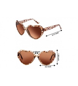 Rimless 12 Pieces Neon Colors Heart Shape Sunglasses for Women Party Favors and Festival - Leopard - C818UQNEK83 $34.68