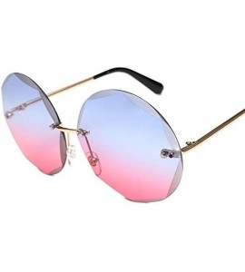 Round Round Cut Rimless Sunglasses Women Men Vintage Gradient Sun Glasses Stylish Female Male Eyeglasses - C918Y7DWCQD $42.13