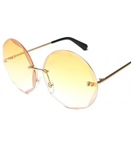 Round Round Cut Rimless Sunglasses Women Men Vintage Gradient Sun Glasses Stylish Female Male Eyeglasses - C918Y7DWCQD $42.13