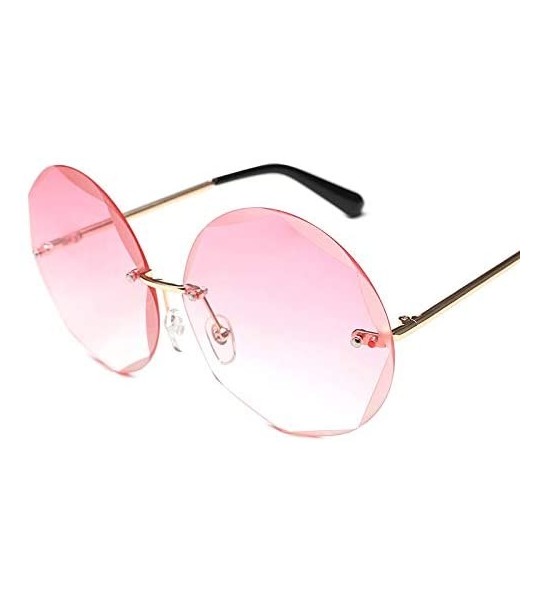 Round Round Cut Rimless Sunglasses Women Men Vintage Gradient Sun Glasses Stylish Female Male Eyeglasses - C918Y7DWCQD $42.13