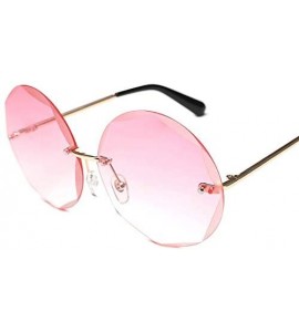 Round Round Cut Rimless Sunglasses Women Men Vintage Gradient Sun Glasses Stylish Female Male Eyeglasses - C918Y7DWCQD $42.13