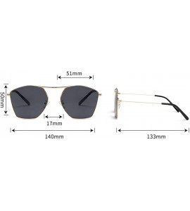 Aviator Men and women fashion retro polygon single beam aviator sunglasses prom mirror party travel - Silver - CZ18T5L7DEY $3...