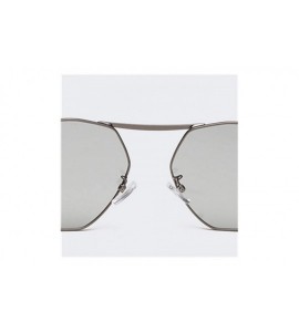 Aviator Men and women fashion retro polygon single beam aviator sunglasses prom mirror party travel - Silver - CZ18T5L7DEY $3...