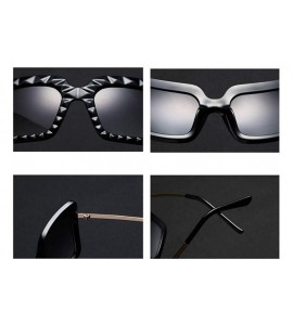 Oversized Women Square Oversize Sunglasses Fashion Half Metal Sun Glasses Female Trending - Black Leopard - CT18O3SZQA6 $19.77