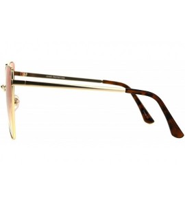 Square Womens Oversized Fashion Sunglasses Square Butterfly Metal Frame Ombre Lens - Gold (Orange Yellow) - CA186NMCZ7Y $23.48