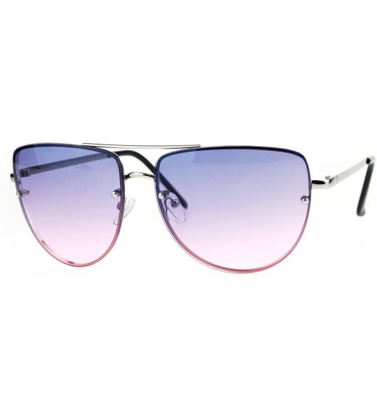 Cat Eye Womens Rimless Cat Eye Luxury Retro Vintage Fashion Sunglasses - Silver Purple Pink - C417WWT7XSN $22.93