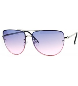 Cat Eye Womens Rimless Cat Eye Luxury Retro Vintage Fashion Sunglasses - Silver Purple Pink - C417WWT7XSN $22.93